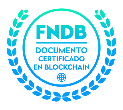 Documento certificado Blockchain FNDB Degradado